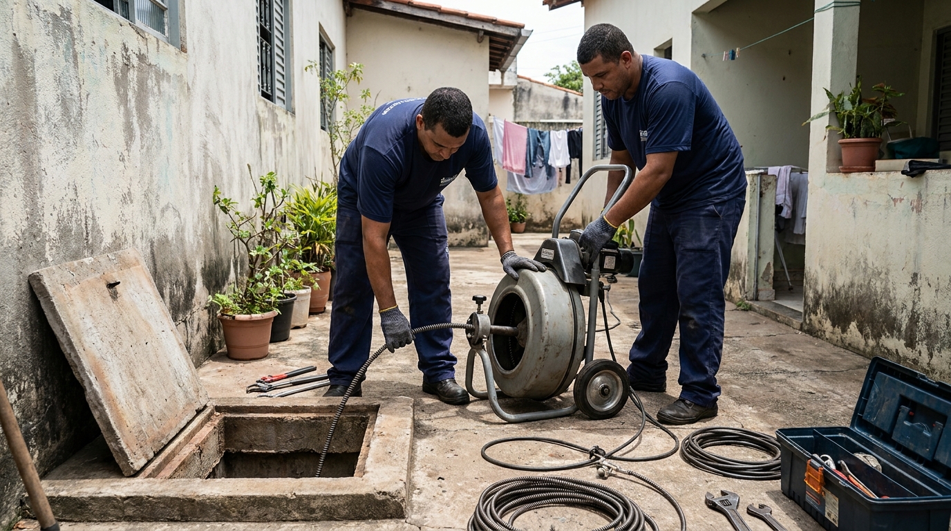 Desentupimento de Coluna Sanitária em Piracicaba‑SP